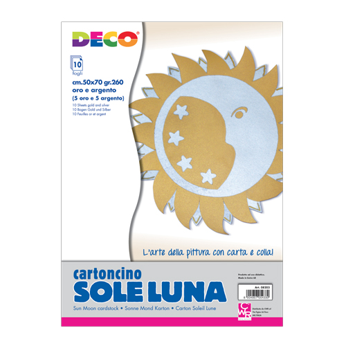 CARTONCINO SATIN  CM.50X70 - CONF. 10 FG. - ORO / ARG