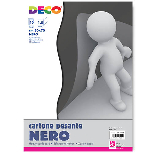 CARTONE PESANTE BLACK SPESS. 1,5 - CM.50X70 - CONF.10 FG.