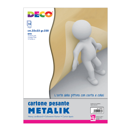 CARTONE METALLIK ORO GR.320 - CONF.10 FG. CM.23X33