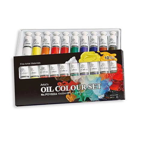 COLORI A OLIO - SCATOLA 10 TUBI ML.22 -COL. ASS.