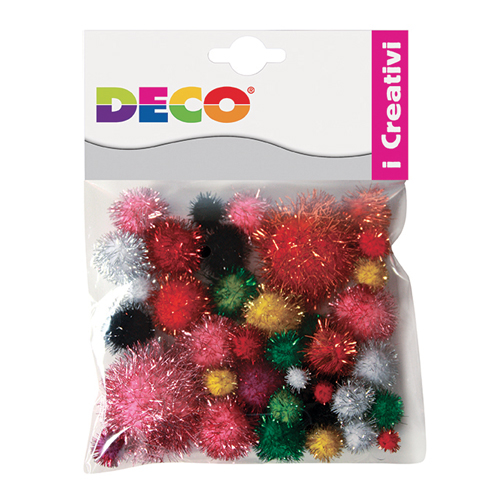 POMPONS LAME' - BUSTA 40 PZ. - MISURE E COLORI ASS.