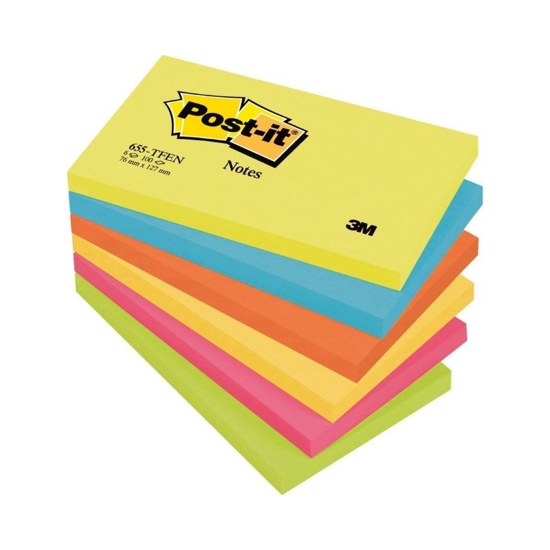 POST IT 655 76X127 CF.ASS. FG100 PZ.6