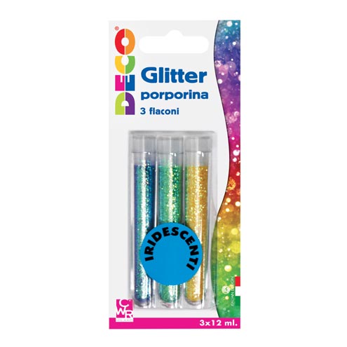 GLITTER - BLISTER 3 FLACONI - COLORI IRIDESC. ASS.