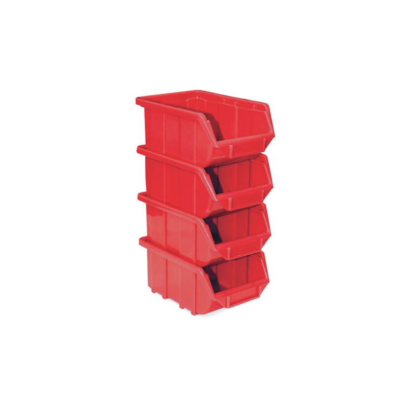 CONTENITORE CON PORTA ETICH. CM.11,1X16,8X7,6 - SET 4 PZ. - ROSSO