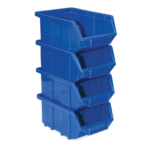 CONTENITORE CON PORTA ETICH. CM.11,1X16,8X7,6 - SET 4 PZ. - BLU