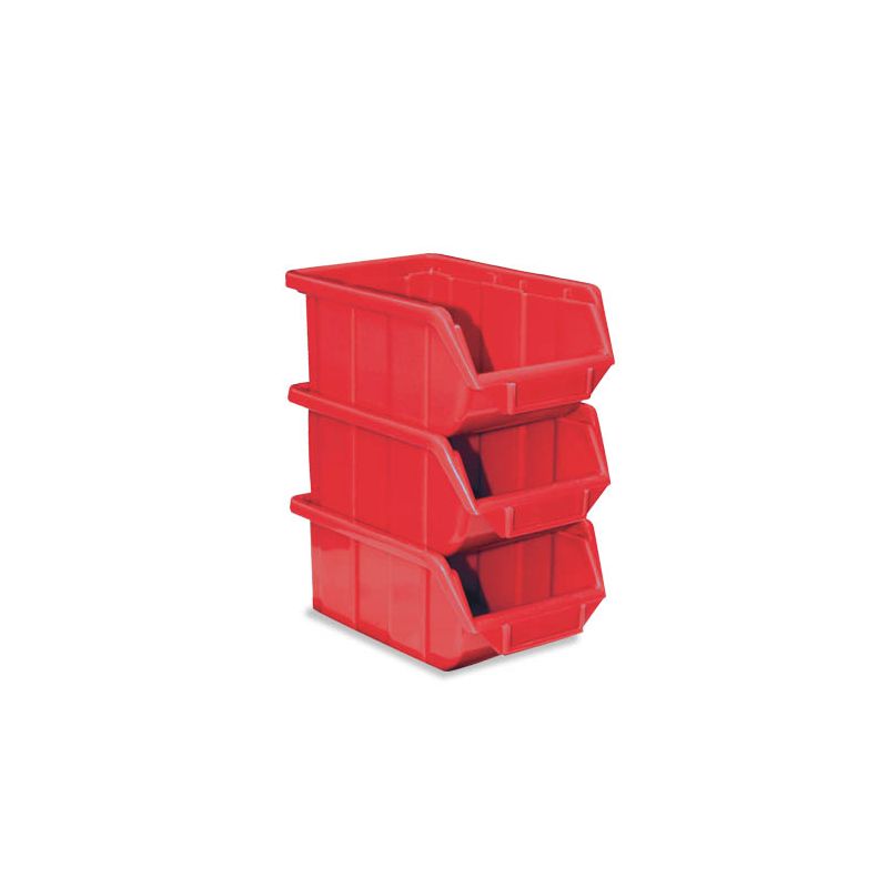 CONTENITORE ARCHIVIO CON PORTA ETICH CM.16X25X12,9 - SET 3 PZ. - ROSSO