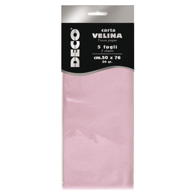 CARTA VELINA 20 GR. BUSTA 5 FG. CM.50X76 ROSA  