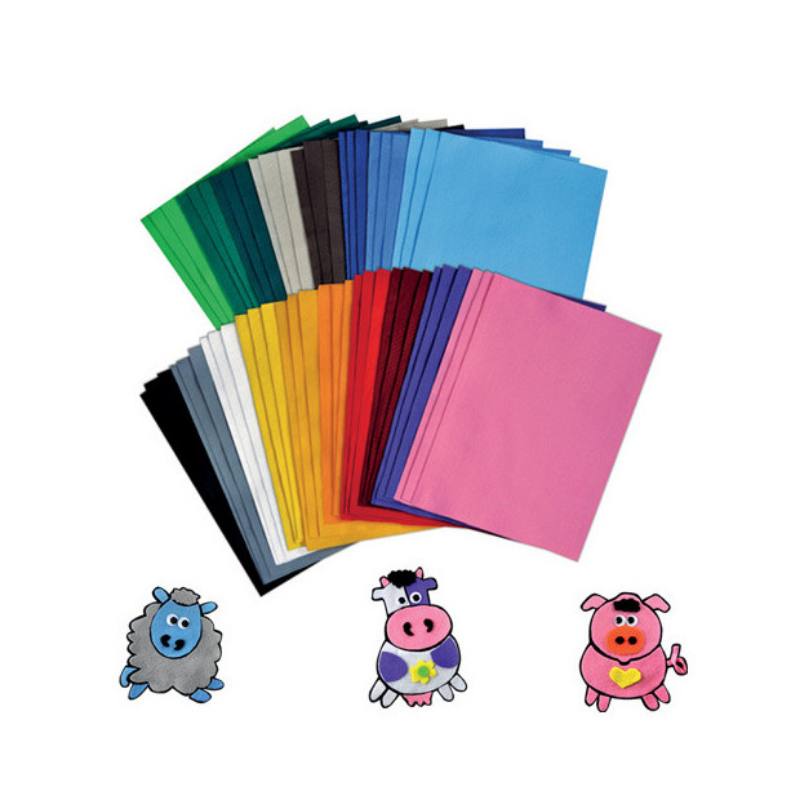 FELTRO CM. 20X30 - SET 54 FOGLI - 18 COL