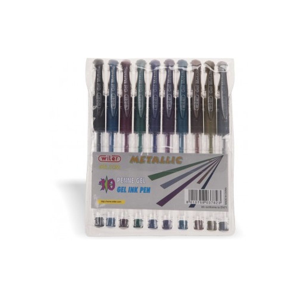 PENNA GEL METALLIZZATA 10 COLORI