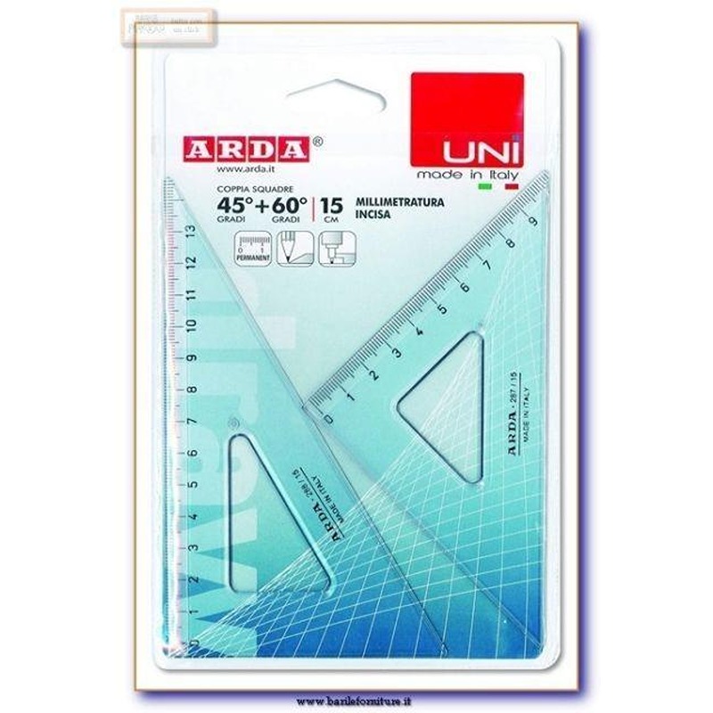 SET 2 SQUADRE 45°-60° CM.15