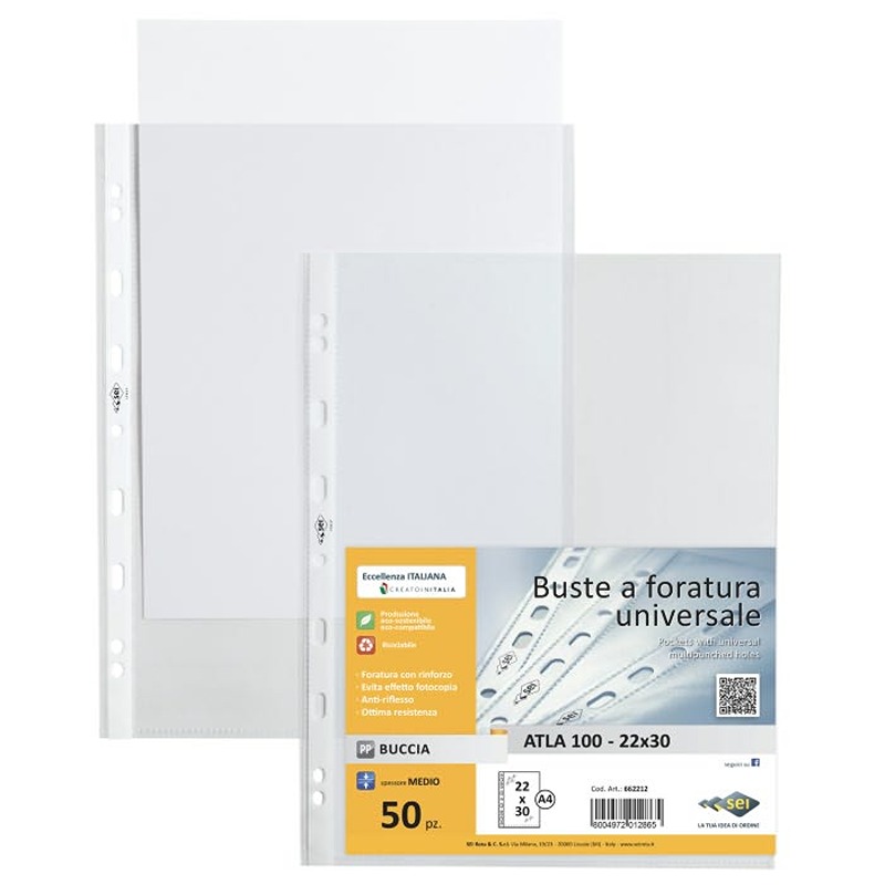 BUSTA PLAS.FORI ATLA MEDIUM ANTIR. 22X30/ 50