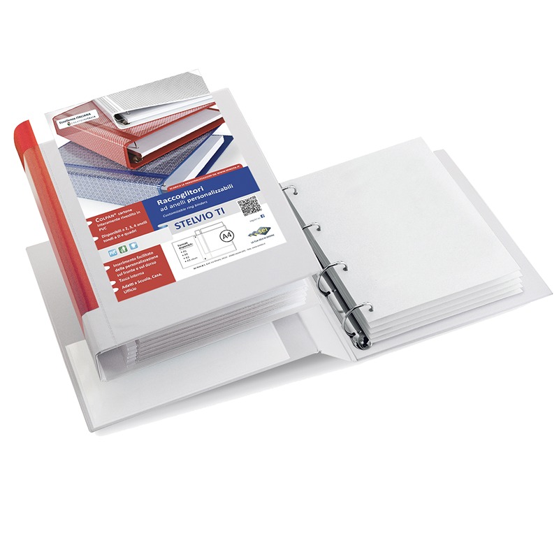 CARTELLA STELVIO PERS.4ANNELLI A D .22X30 DR.65 BIANCO