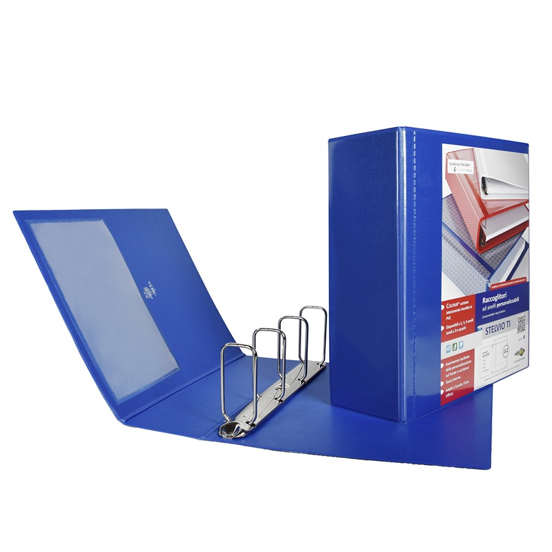 CARTELLA STELVIO PERS.4ANNELLI A Q.22X30 DR.100 BLU
