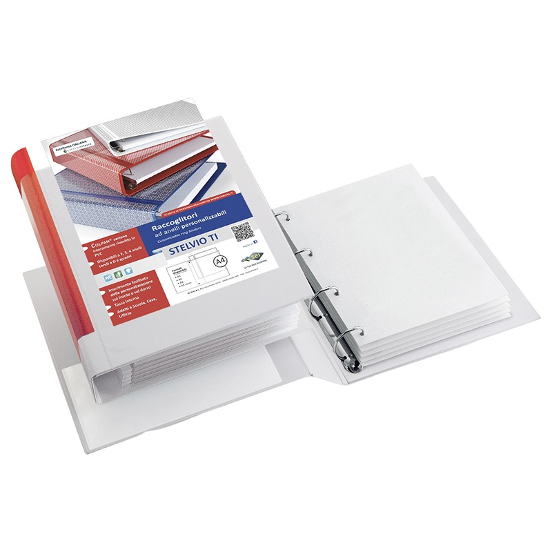 CARTELLA STELVIO PERS.4ANNELLI A Q.22X30 DR.80 BIANCO
