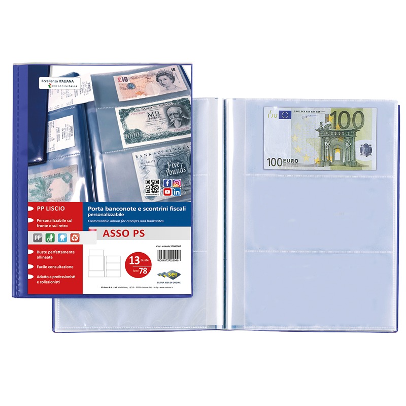 PORTALISTINO ASSO PERS. PORTA SCONTRINI/BANCONOTE 13BS
