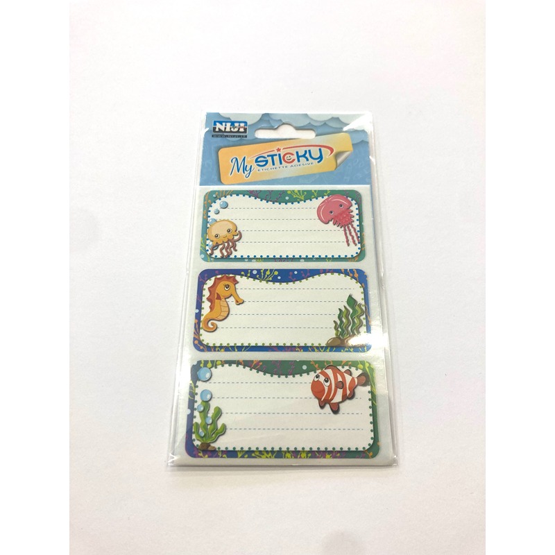 ETICHETTE ADESIVE PER QUADERNI - ANIMALI MARINI