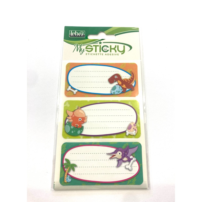 ETICHETTE ADESIVE PER QUADERNI - DINOSAURI SOG.2