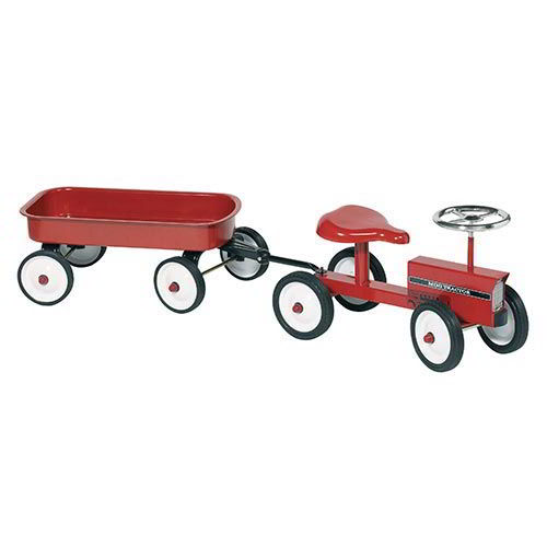 TRATTORE IN METALLO CON RIMORCHIO CM.122