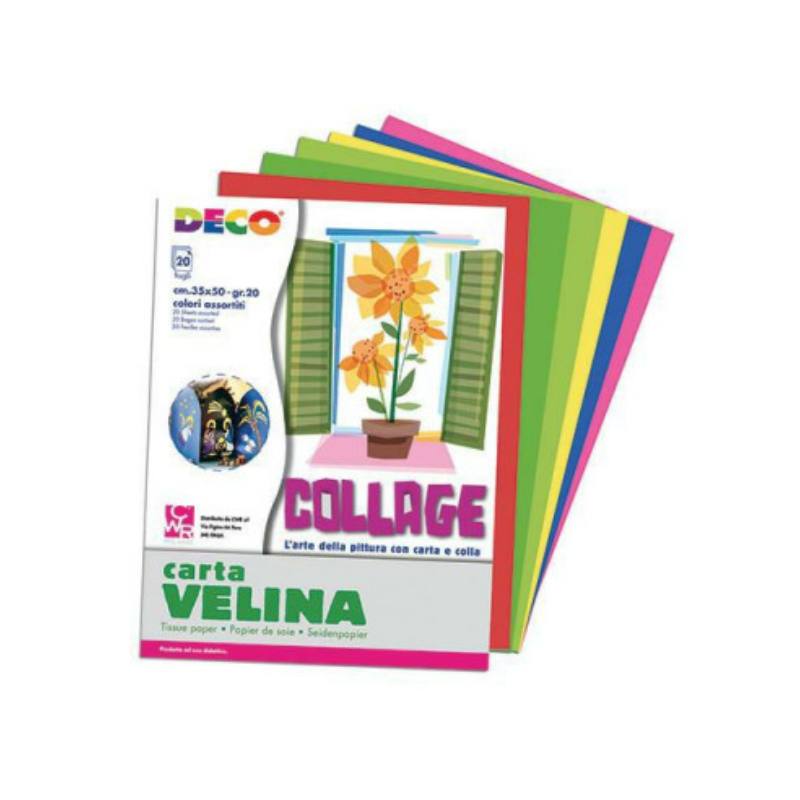 CARTA VELINA FG. 25 BUSTA 50x76 5 COL. ASS. CALDI