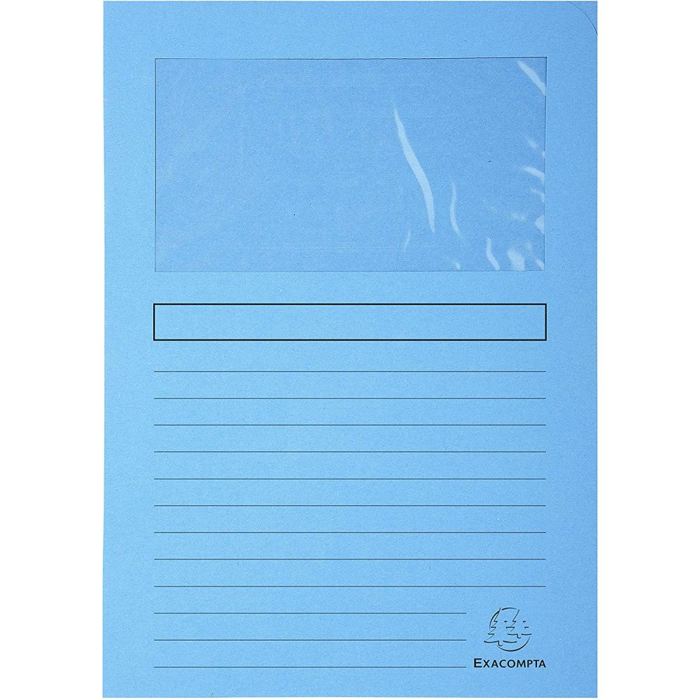 CARTELLINA CON FINESTRA PZ.50 AZZURRO