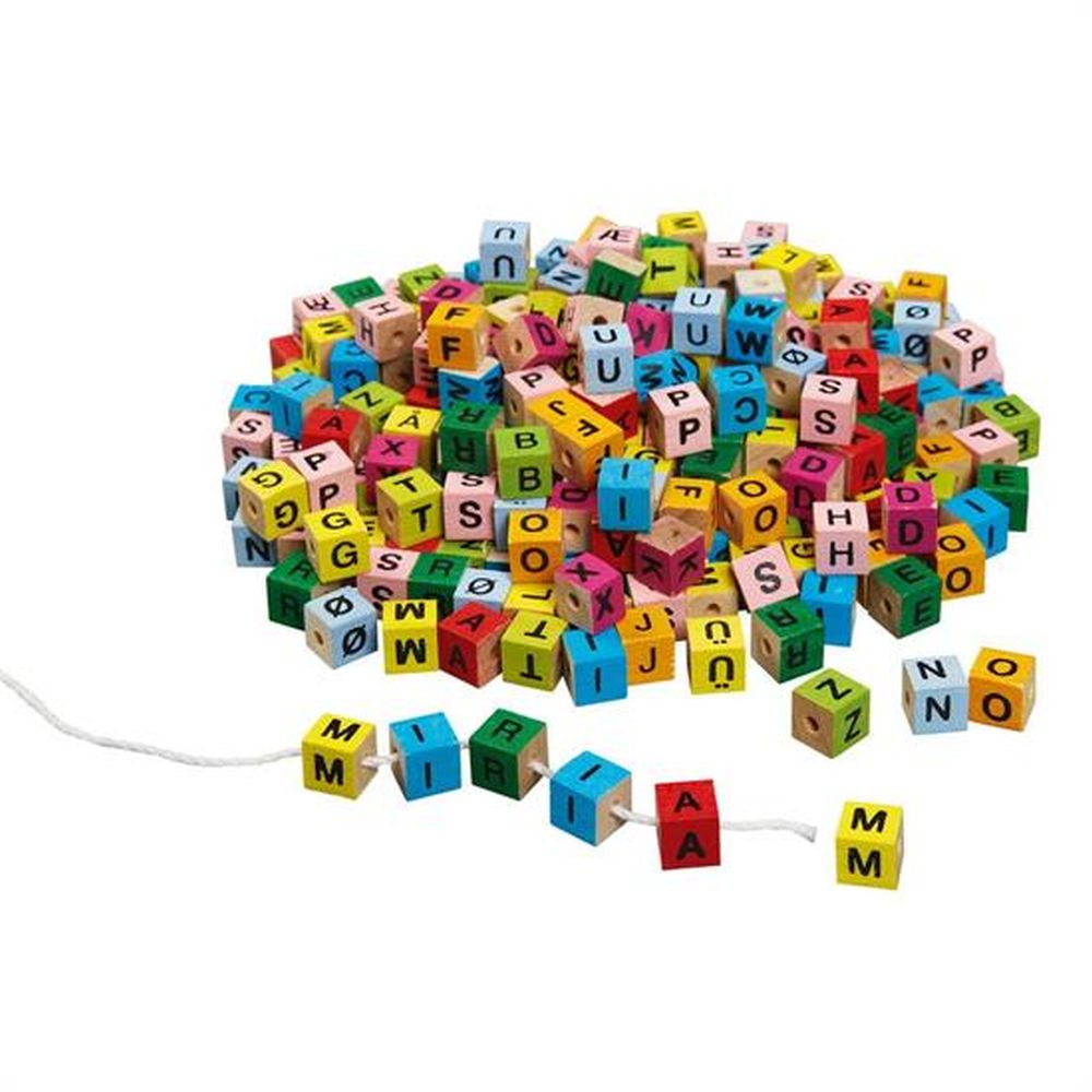 CUBI ALFABETO COLORATI DA INFILARE PZ.325