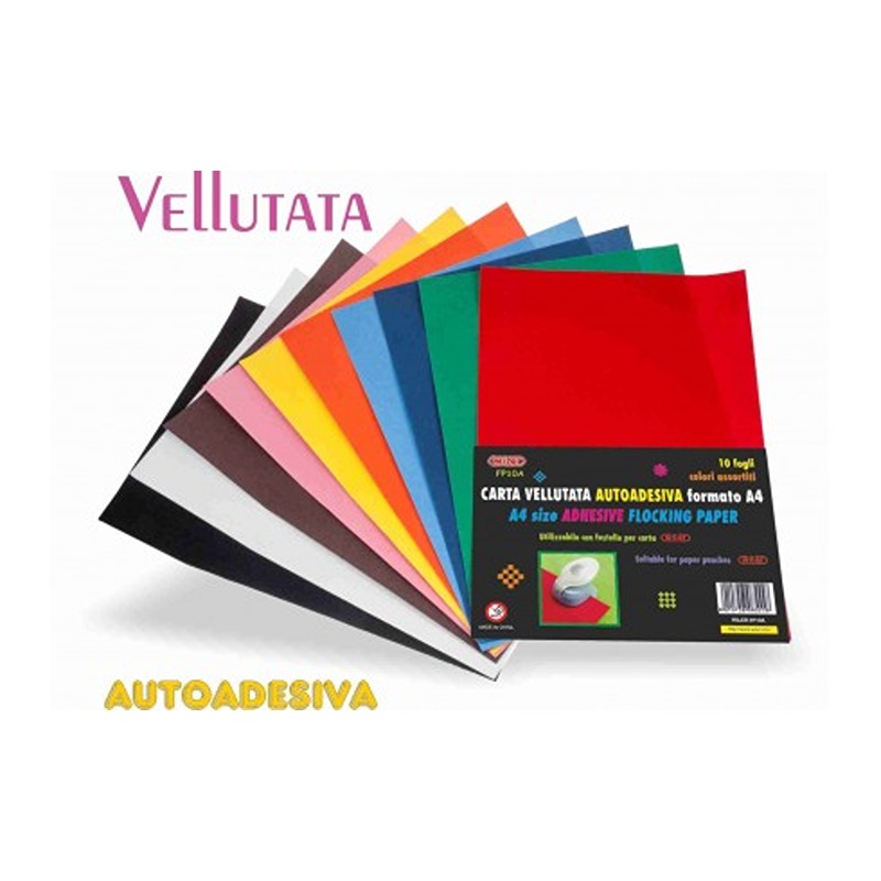 CARTA VELLUTATA AUTOADESIVA 105GR. A4 10FG.