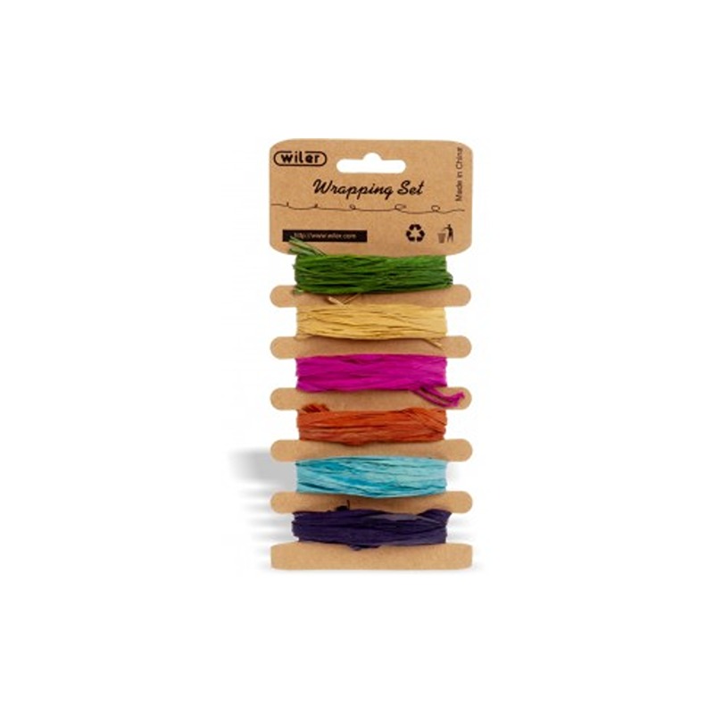 SET NASTRINI RAFFIA 1MX6 COLORI