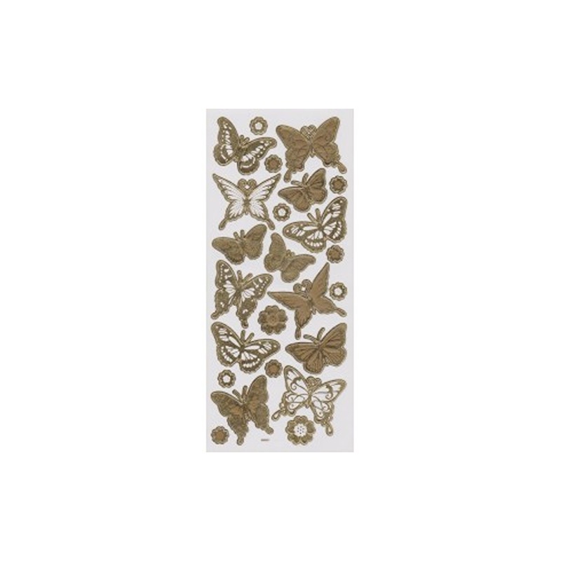 STICKER ADESIVI 3D FARFALLE ORO