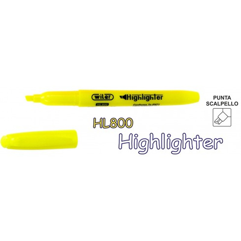 EVIDENZIATORI HIGHLIGHLER HL800 GIALLO