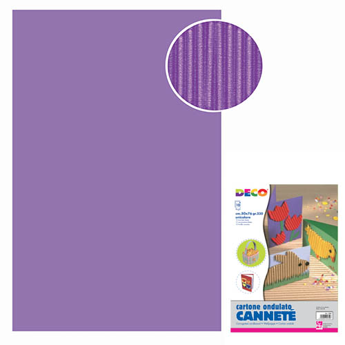 CARTONCINO ONDULATO 10 FOGLI CM.50X70 - VIOLA