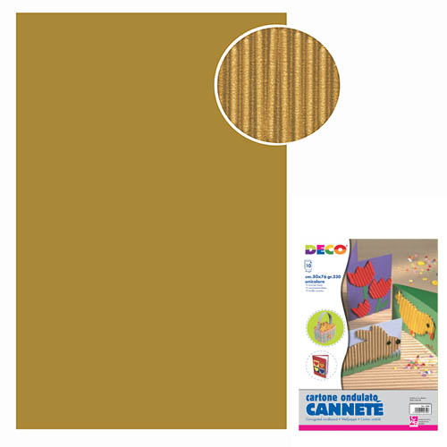 CARTONCINO ONDULATO 10 FOGLI CM.50X70 - MARRONE CHIARO