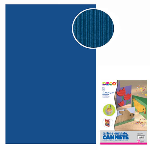 CARTONCINO ONDULATO 10 FOGLI CM. 50x70 - BLU