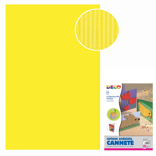 CARTONCINO ONDULATO 10 FOGLI CM. 50x70 - GIALLO