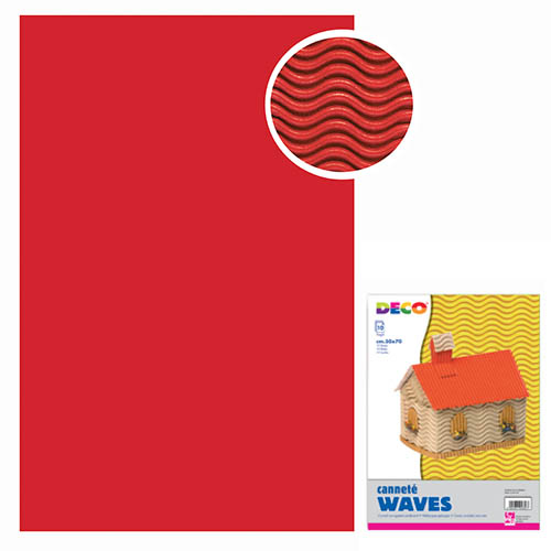 CARTONE ONDULATO WAVES - BS 10 FG. CM. 50X70 - ROSSO