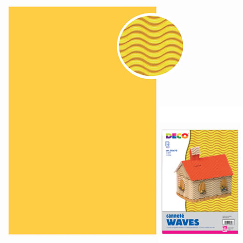 CARTONE ONDULATO WAVES - BS 10 FG. CM. 50X70 - GIALLO