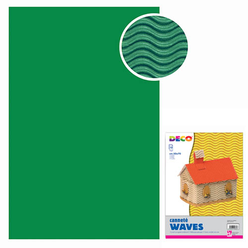 CARTONE ONDULATO WAVES - BS 10 FG. CM. 50X70 - VERDE