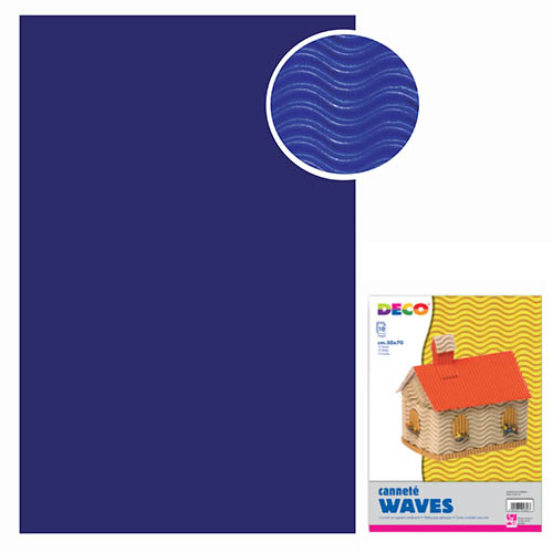 CARTONE ONDULATO WAVES - BS 10 FG. CM. 50X70 - BLU