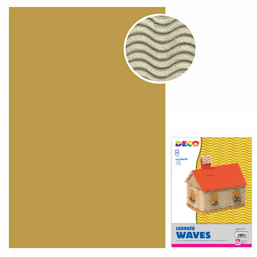 CARTONE ONDULATO WAVES - BS 10 FG. CM. 50X70 - AVANA