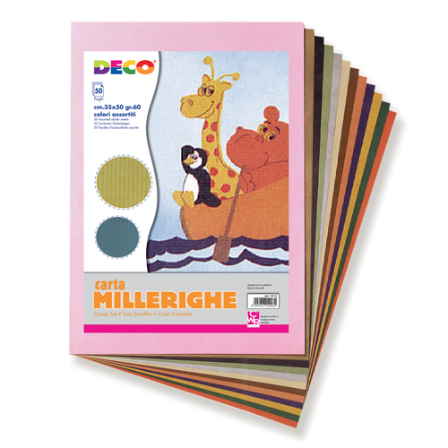 CARTA MILLERIGHE - ALBUM 50 FOGLI CM. 35x50 - COL. ASS.