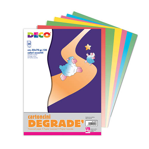 CARTONCINO DEGRADE'  ALBUM 20 FOGLI CM. 50X70  COL. ASS.