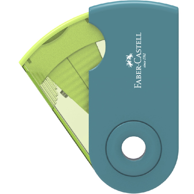TEMPERAMATITE DUE FORI FABER CASTELL SLEEVE CELESTE/VERDE