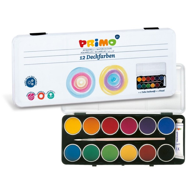 ACQUARELLI DECKFARBEN PRIMO 12 COLORI