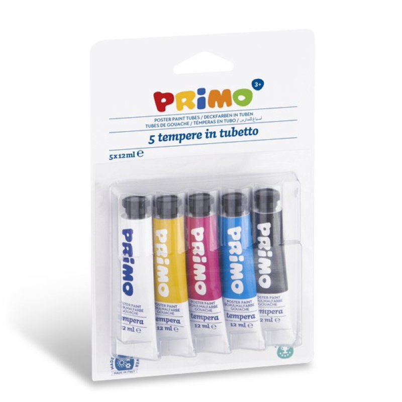 TEMPERA FINE 5 COLORI PRIMARI DA 12ML PRIMO