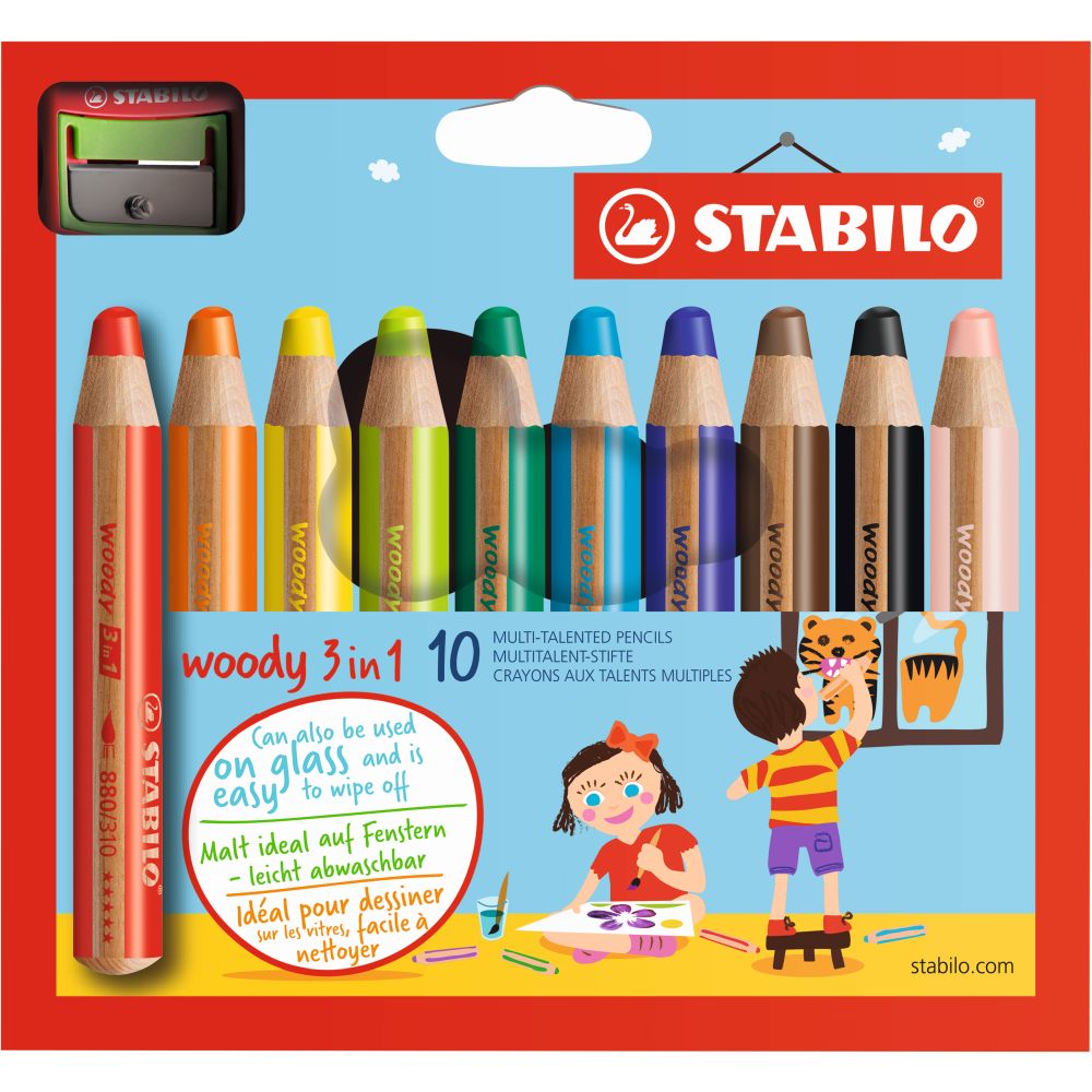 MATITONI STABILO WOODY 3 IN 1 10 COLORI