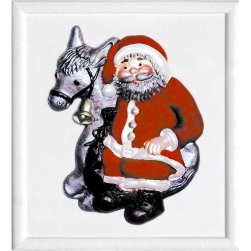 FORMA RILIEVO CM. 21x23 - BABBO NATALE + ASINO