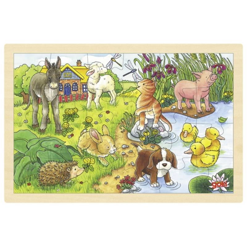 PUZZLE LEGNO/CARTONE CM.30X20  - LA FATTORIA (24 PZ.)