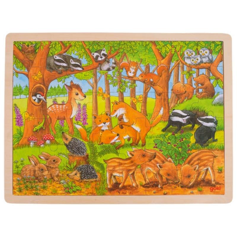 PUZZLE LEGNO/CARTONE CM.40X30 -  BOSCO (48 PZ.)