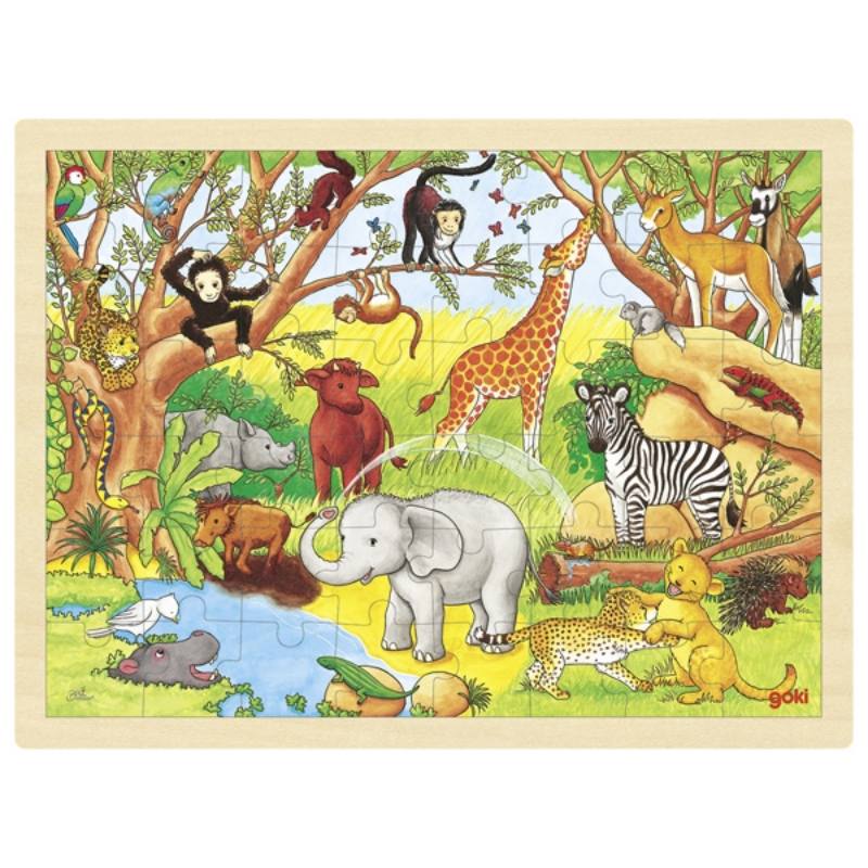 PUZZLE LEGNO/CARTONE CM.40X30 - AFRICA (48 PZ.)