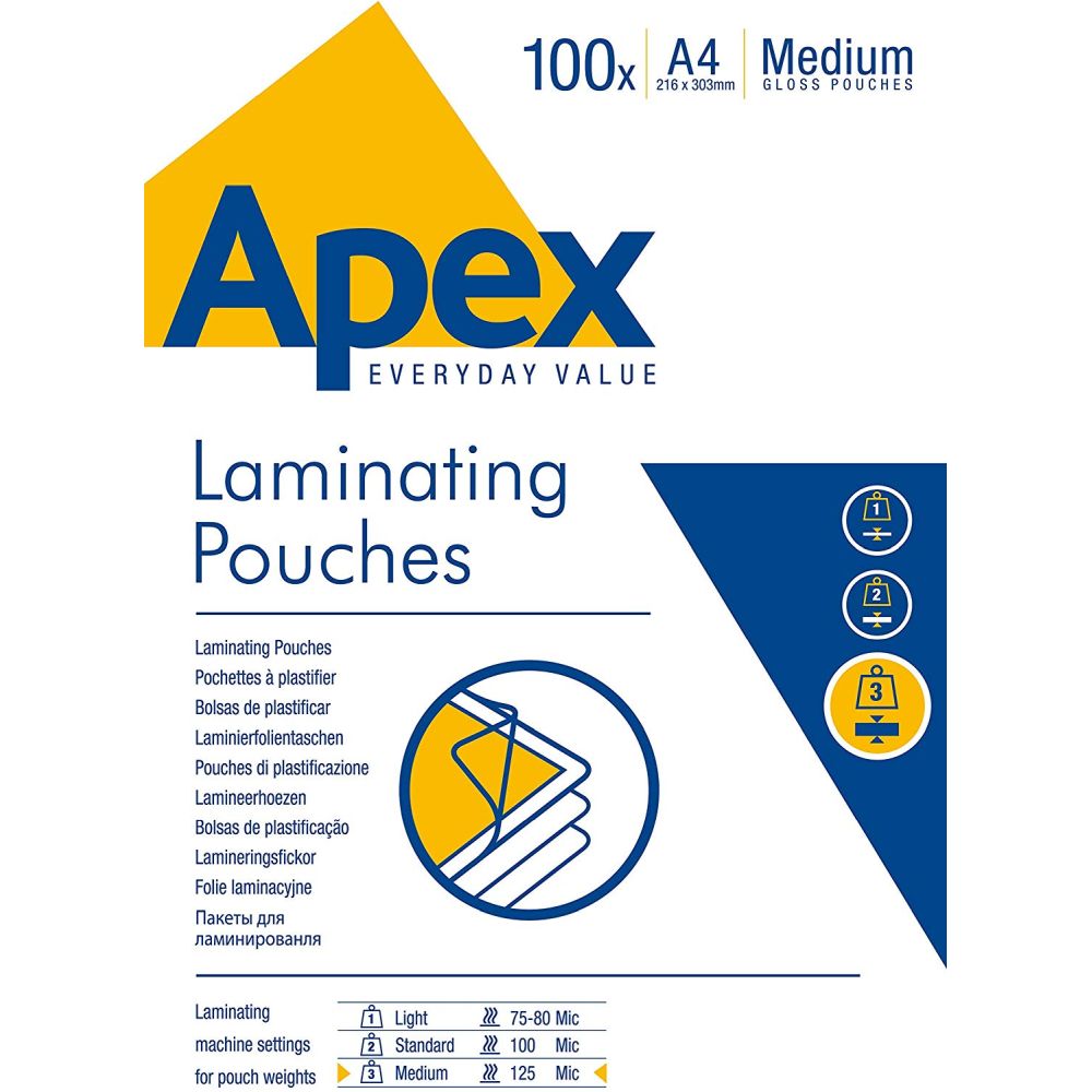 POUCHES A4 125 MICRON FG.100