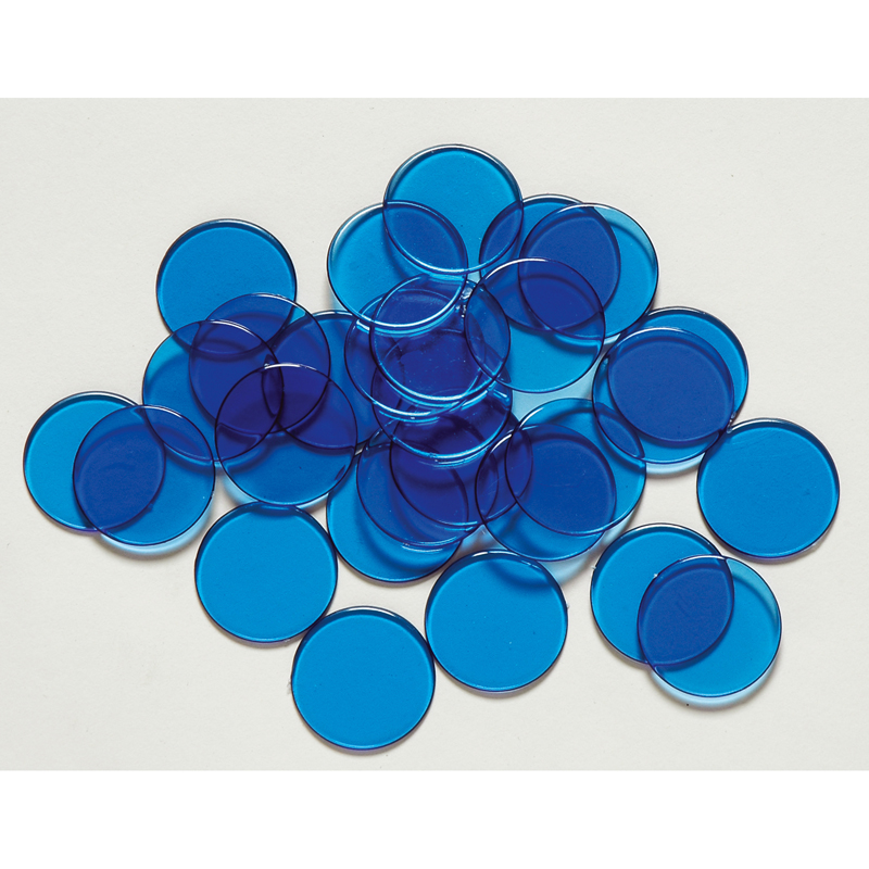 Large Transparent Blue Plastic Tokens  